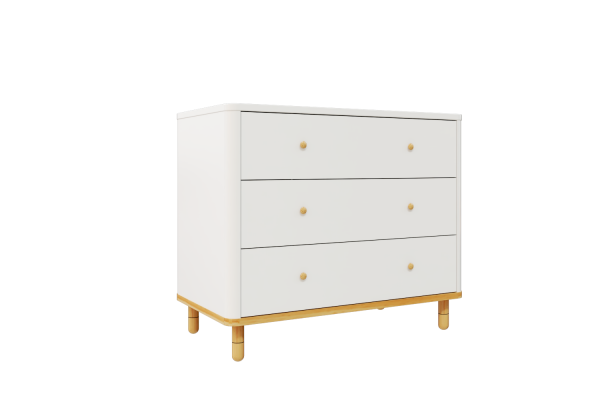 Cômoda Joy 3 gavetas V2 - branco-pinus