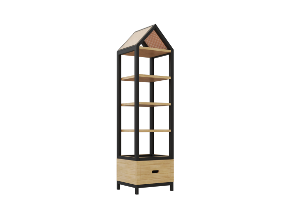 Estante 50 com telhado - preto
