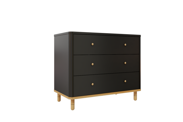 Comoda joy 3 gavetas v2 - preto_pinus