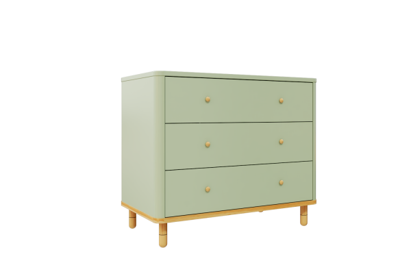 Cômoda joy 3 gavetas v2 - verde old_pinus