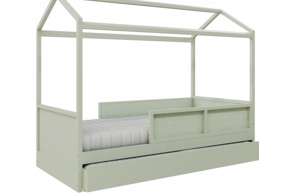 Cama link + Casinha + Auxiliar + 2 meia grade - paha - verde old