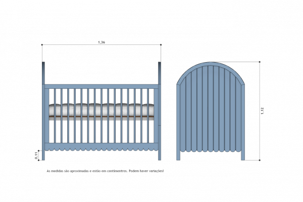 Medida berço rococo
